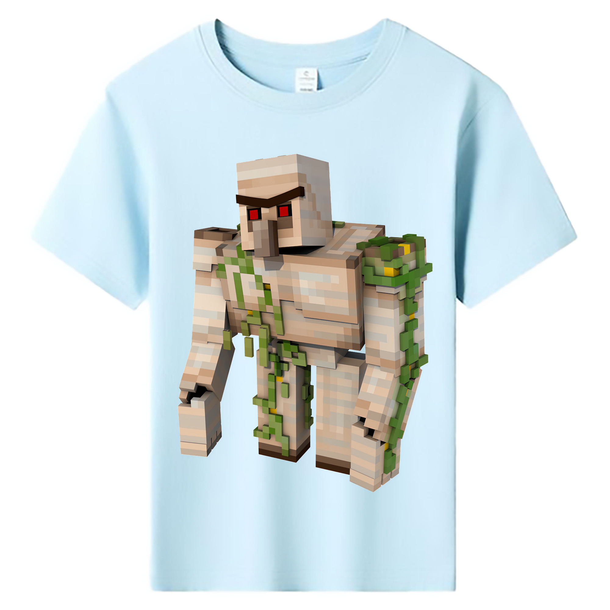 （画像用） マインクラフト ブロックの世界 Minecraft MC Block world 綿100％キッズTシャツ（フロントプリント）